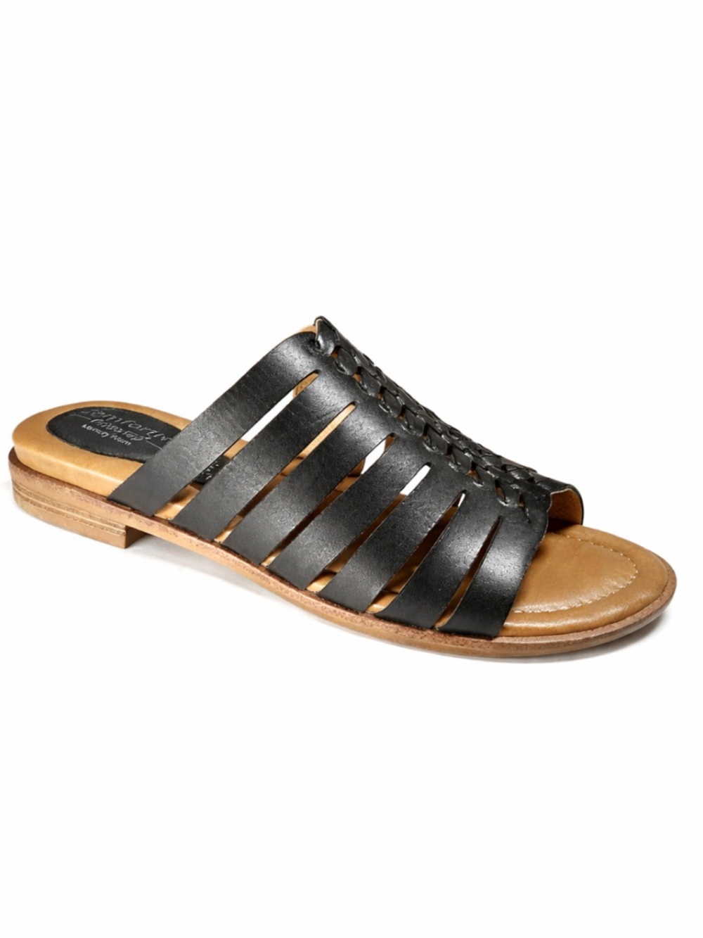 Comfortiva NWOT SZ 11M Dasya slide sandal black leather, braided. CT0043101